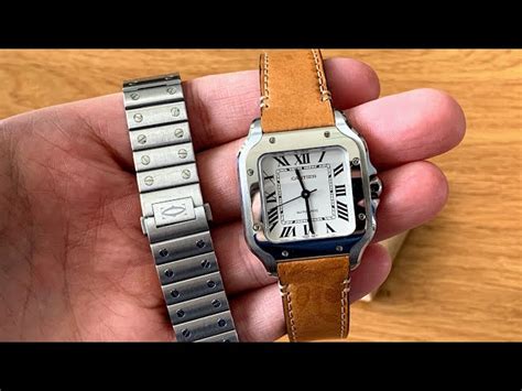 cartier santos 100 rubber band replacement|cartier santos quick release strap.